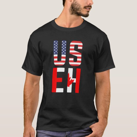 USEH Amerika Kanada Flagge T-Shirt (Vorderseite)