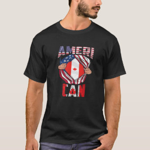 USEH CDN Ahornleaf Half Kanadischer Halb-Amerikane T-Shirt