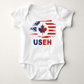 USEH Half Canadian American Canada USA Flag United Baby Strampler (Vorderseite)