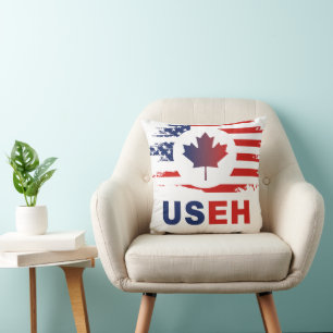 USEH Half Canadian American Canada USA Flag United Kissen