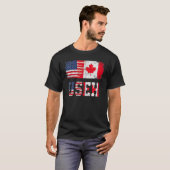 Useh Leaf Canadian American Flag Design T-Shirt (Vorne ganz)