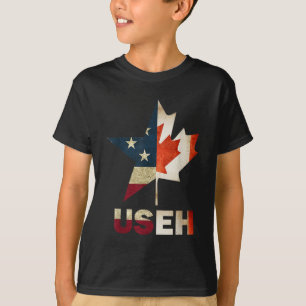 USEH Leaf Canadian American Flag Kanada USA Flag G T-Shirt