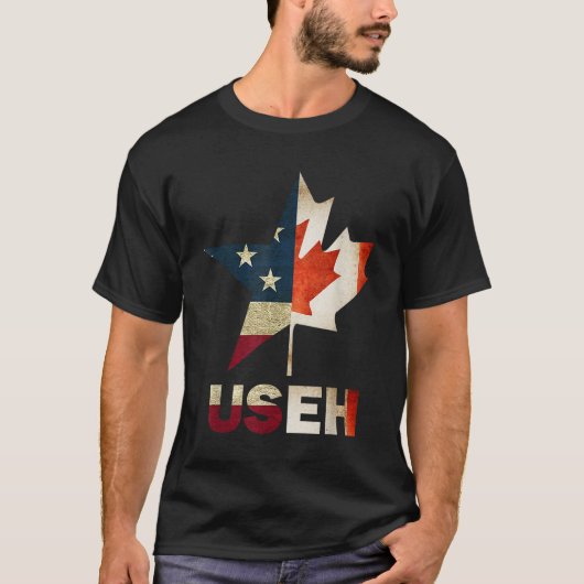 USEH Leaf Canadian American Flag Kanada USA Flag G T-Shirt (Vorderseite)