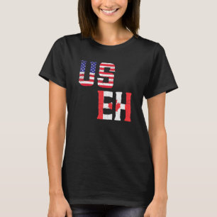 Useh Maple Leaf Us Flag Patriotic Canadian Amerika T-Shirt