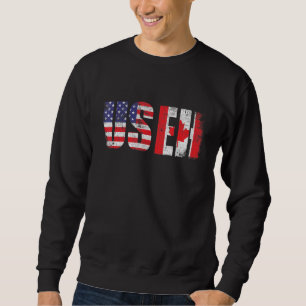 Useh Vintagen USA Stolz US Flag Kanada Tag Kanada Sweatshirt