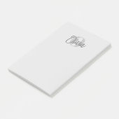 User Cool Monochrome Grey Trendy Script Monogram Post-it Klebezettel (angewinkelt)