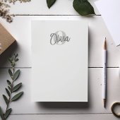 User Cool Monochrome Grey Trendy Script Monogram Post-it Klebezettel