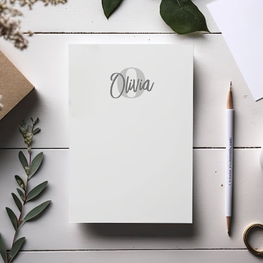 User Cool Monochrome Grey Trendy Script Monogram Post-it Klebezettel