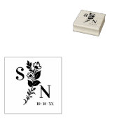 User Lavish Romantic Flower Deluxe Wedding Initial Gummistempel (Stempel)
