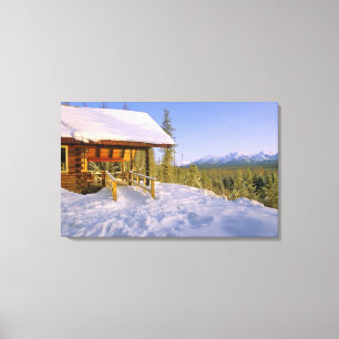 USFS Schnauss Cabin-Miete im Winter mit Blick auf Leinwanddruck