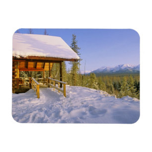 USFS Schnauss Cabin Unterkunft im Winter überblick Magnet
