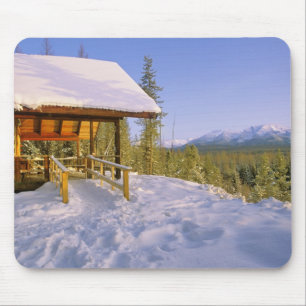 USFS Schnauss Cabin Vermietung im Winter Mousepad