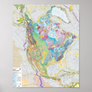USGS Geologic Map Of North America Poster