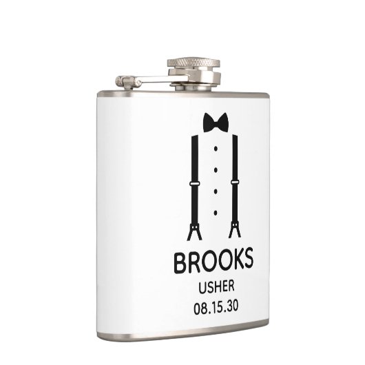 Usher Black Bow Krawatte Flachmann (Rechts)