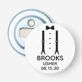 Usher Black Bow Krawatte Flaschenöffner (Vorderseite)