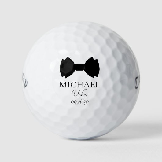 Usher Black Bow Krawatte Golfball (Vorderseite)