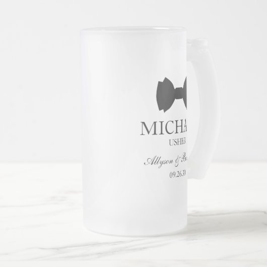 Usher Black Bow Krawatte Mattglas Bierglas (VorderseiteRechts)