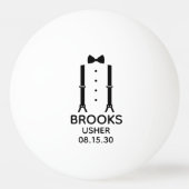 Usher Black Bow Krawatte Tischtennisball (Vorderseite)