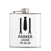 Usher Black Krawatte Flachmann (Vorderseite)