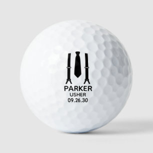 Usher Black Krawatte Golfball