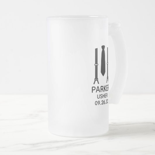 Usher Black Krawatte Mattglas Bierglas (VorderseiteRechts)