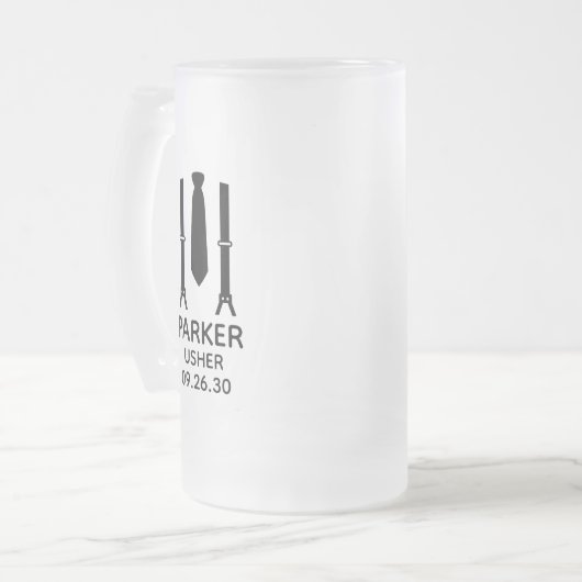 Usher Black Krawatte Mattglas Bierglas (Vorderseite Links)