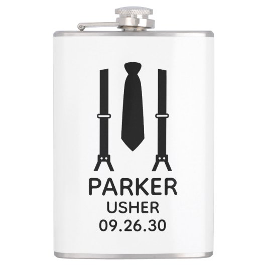 Usher Black Tie Flachmann (Vorderseite)