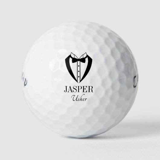 Usher Black Tuxedo With Bow Tie Golfball (Vorderseite)