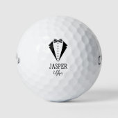 Usher Black Tuxedo With Striped Bow Tie Golfball (Vorderseite)