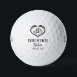 Usher Black Wedding Rings Golfball<br><div class="desc">These golf balls are a great favor for the ushers in your wedding party. They feature a pair of wedding rings inside a heart in black. With a first name in a traditional CAP font and the words best man in a coordinating script font also in black they're perfect for...</div>