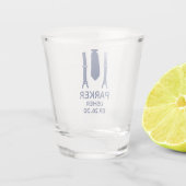 Usher blaue Krawatte Schnapsglas (Rückseite)