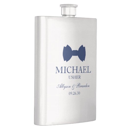 Usher Blue Bow Krawatte Flachmann (Rechts)