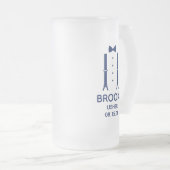 Usher Blue Bow Krawatte Mattglas Bierglas (VorderseiteRechts)