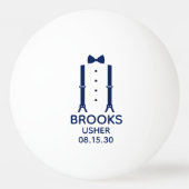 Usher Blue Bow Krawatte Tischtennisball (Vorderseite)