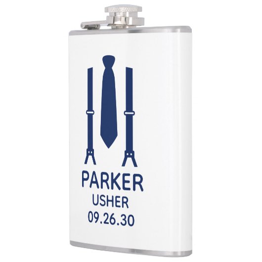 Usher Blue Krawatte Flachmann (Links)