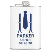 Usher Blue Krawatte Flachmann (Vorderseite)