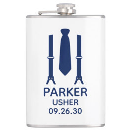 Usher Blue Krawatte Flachmann