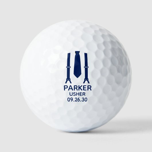 Usher Blue Krawatte Golfball (Vorderseite)