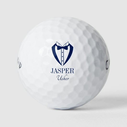 Usher Blue Tuxedo With Bow Tie Golfball (Vorderseite)