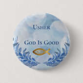 Usher Christlich Church God is good modern Button (Vorderseite)