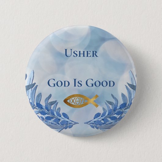 Usher Christlich Church God is good modern Button (Vorderseite)