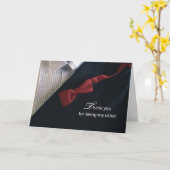 Usher Dankeschön an Red Krawatte und Black Tuxedo Karte (Gelbe Blume)