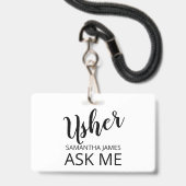 Usher Fragte Me Name Ausweis (Vorderseite mit Schlüsselband)