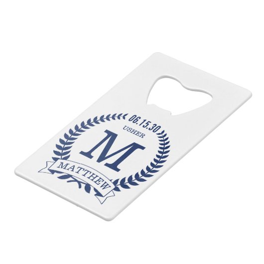 Usher Initials Geldbeutel Flaschenöffner (Rückseite Schrägansicht)