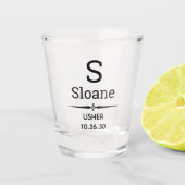 Usher Monogrammatiertes Shot Glass Schnapsglas (Vorderseite)