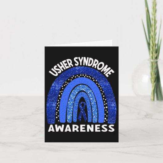 Usher Syndrome Awareness Blue Rainbow Karte (Vorderseite)