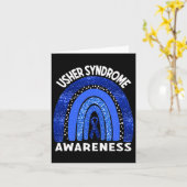 Usher Syndrome Awareness Blue Rainbow Karte (Gelbe Blume)