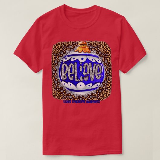 Usher Syndrome Awareness Glauve Ornament Leopard T-Shirt (Design vorne)