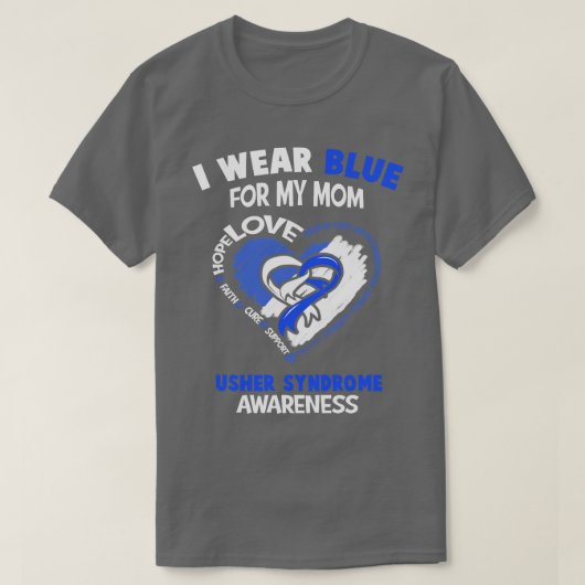 Usher Syndrome Awareness Ich trage Aquamarin für m T-Shirt (Design vorne)