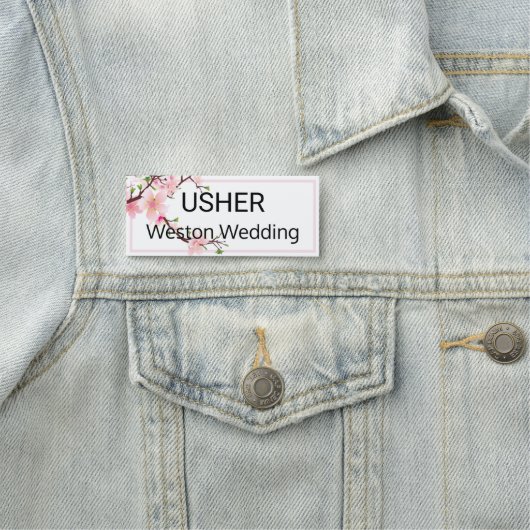 Usher Wedding Cherry Blüten Magnetic Back Namensschild (Beispiel)
